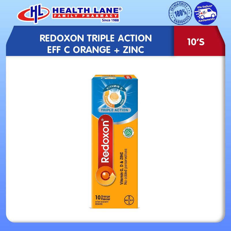 REDOXON TRIPLE ACTION EFF C ORANGE+ZINC 10'S